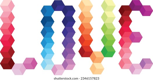 love word multicolor. isolated on white background. vector illustration