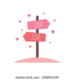 palabra de amor en vector de señalización
