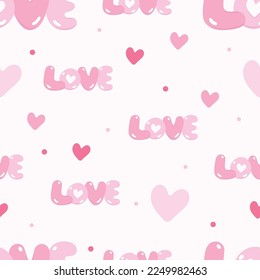 love word in pink pattern, vector illustration