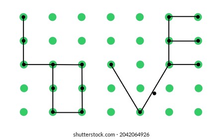 Love word shaped pattern background