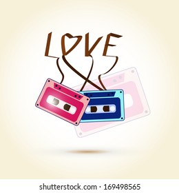 LOVE word from sweet cassettes tape ,