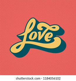 Love word typography style illustration