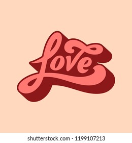 Love word typography style illustration