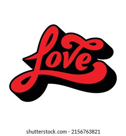 Love Word Typography Style Vector Illustration Stock Vector (royalty 