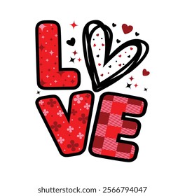 Love word typography vector design. Valentine's Day design for t shirt, mug, pillow, greeting card, banner, poster etc