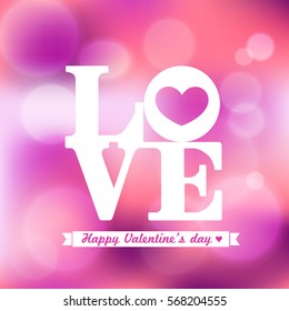 LOVE word Valentine and wedding on pink color bokeh background