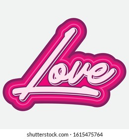 Love word vector, Love background.  Valentine's day background. Romantic lettering set. Love in the air You make me happy Together forever. Hand written vector style happy valentine day sign