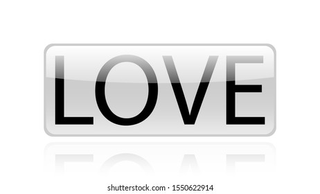 Love word vector design. Love word isolated