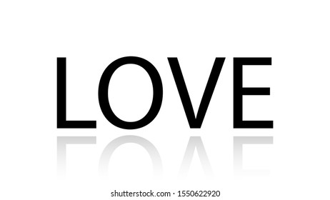 Love word vector design. Love word isolated