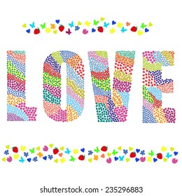Love word vector graphic illustration design art
