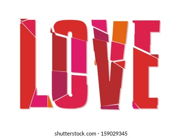Love word. Vector illustration. 