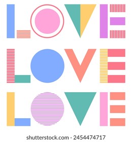 Love, Wording design. Design for cover, background, wallpaper, poster design. Wall art decor, wall decals