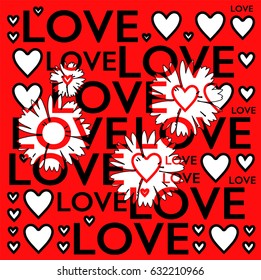 Love words with flower