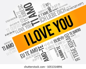 love words "I love you" in all languages of the world, word cloud background