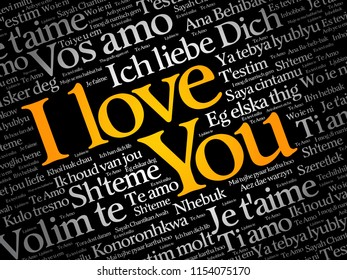 love words "I love you" in all languages of the world, word cloud background