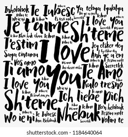 love words "I love you" in all languages of the world, word cloud background