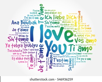 love words "I love you" in all languages of the world, words cloud