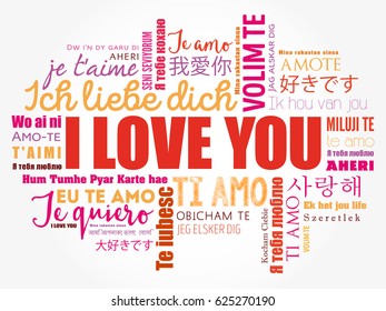 love words "I love you" in all languages of the world, word cloud background