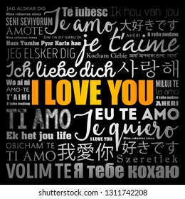 love words "I love you" in different languages of the world