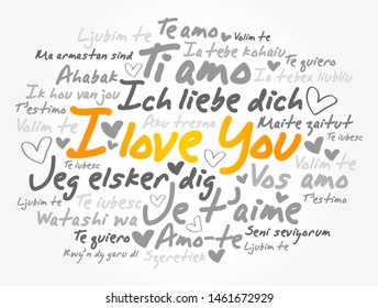 love words "I love you" in different languages of the world