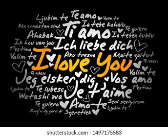 love words "I love you" in different languages of the world