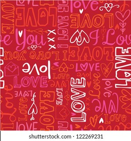 Love words seamless background