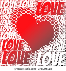 love words and text with love heart illustration together vector print pattern. for fashion and graphic design special day and valentines day gift print offer and t shirt print.