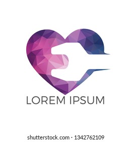Love Work Heart Logo Design. Maintenance & Technical support concept.
