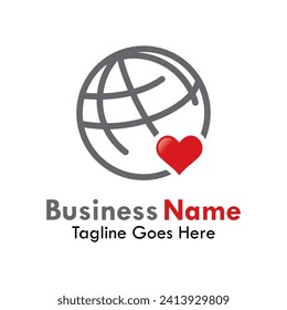 Love world design logo template illustration