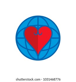 Love World Logo Icon Design