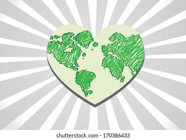 Love the World and  Save the earth  vector symbol