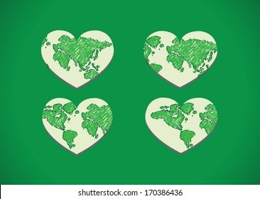 Love the World and  Save the earth  vector symbol