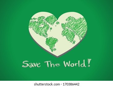 Love the World and  Save the earth  vector symbol
