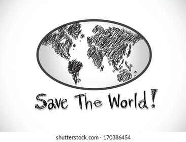 Love the World and  Save the earth  vector symbol
