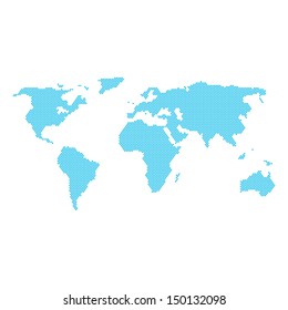 Love the world. Vector background illustration of Earth made of hearts pattern.