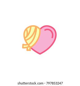 Love with wound bandages Icon. Simple Heart Illustration Line Style Logo Template Design. 