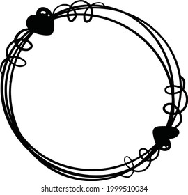 Love Wreath Frame Monogram Illustration