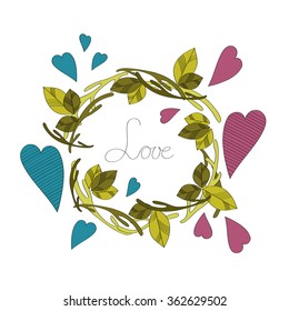 Love wreath vector background 