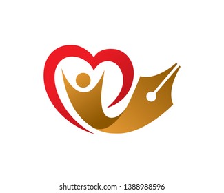 Love Write Logo Template, Icon, Symbol