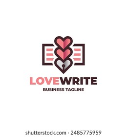 love writer vector logo design