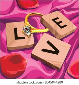 Love writing illustration vector art on board