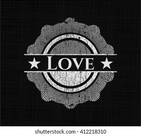 Love written with chalkboard texture