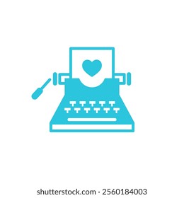 Love Written for Eternity. Vintage typewriter icon