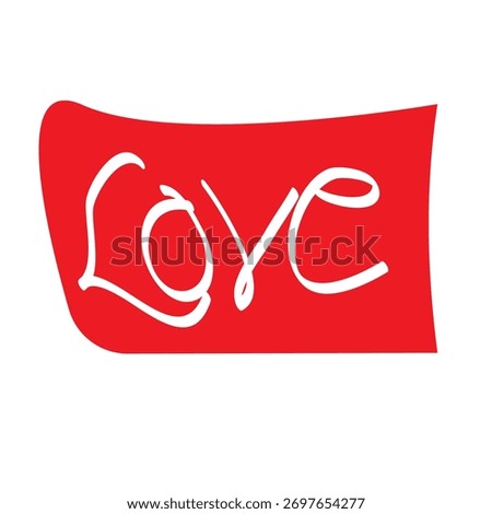 Love Writting icon vector design red regtagle