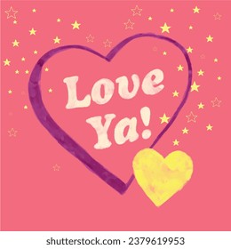 Love ya illustration. Girl child tshirt pattern design. T shirt trendy
