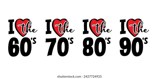 Me encantan los años 60's 70's 80's 90's o sesentas, setentas, ochentas, noventas. Paz, amor, música. Año con amor, corazón, símbolo. 1960 1970 1980 1960 signo.