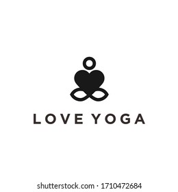 love yoga logo design icon vector illustration