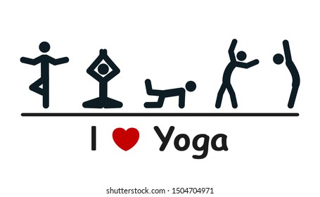 Love yoga logo icon, balance – stock vector