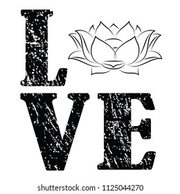 Love yoga sticker on white background