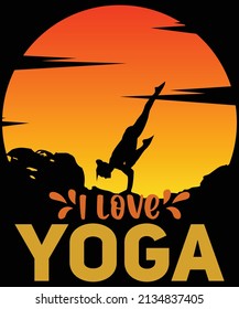 I love Yoga t-shirt design